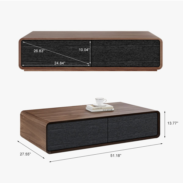 Latitude Run® Xhevat Block Coffee Table with Storage, Fully Assembled ...